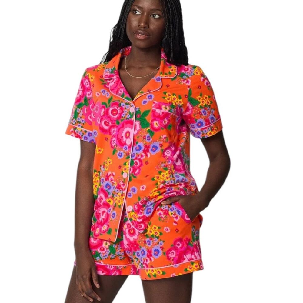 NWT Bedhead RAVELLO BLOOMS Short Sleeve Classic Shorty Stretch Jersey Set Medium